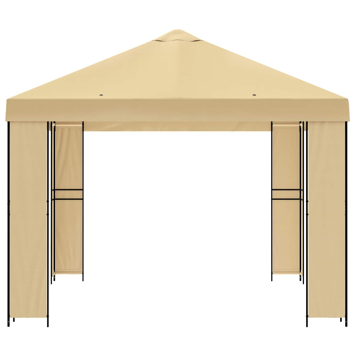 Pavillon 4 x 3 m Creme Polyester und Stahl 190 gsm