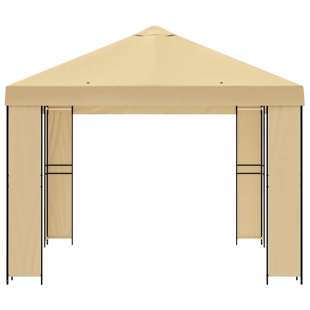 Pavillon 4 x 3 m Creme Polyester und Stahl 190 gsm