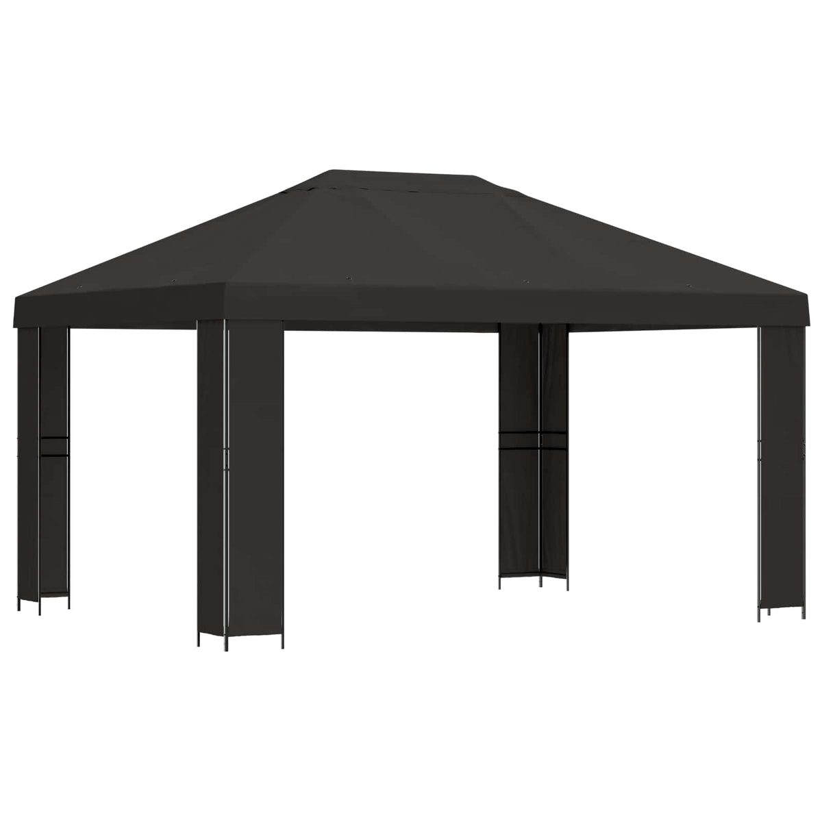 Pavillon 4 x 3 m Anthrazit Polyester und Stahl 190 gsm