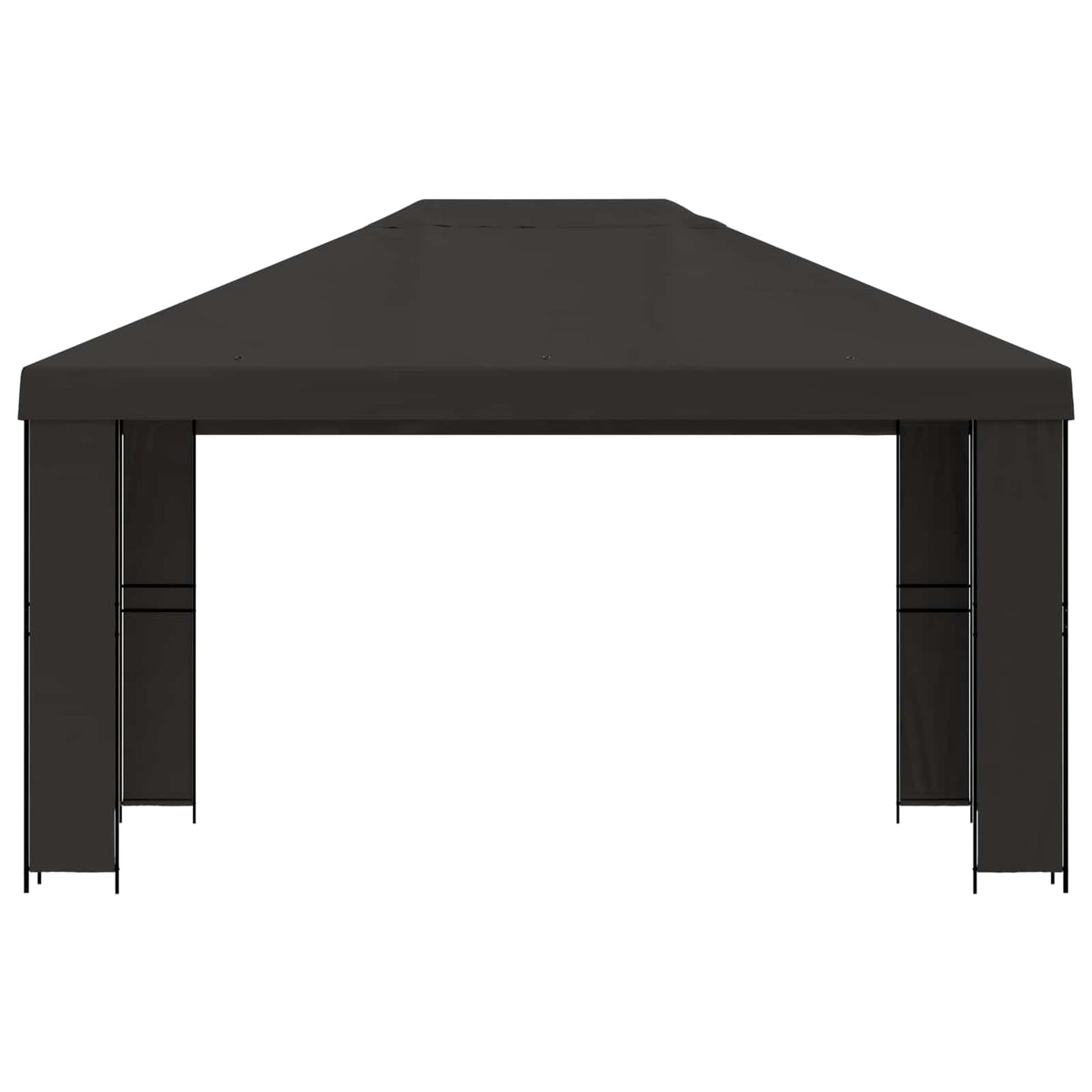 Pavillon 4 x 3 m Anthrazit Polyester und Stahl 190 gsm