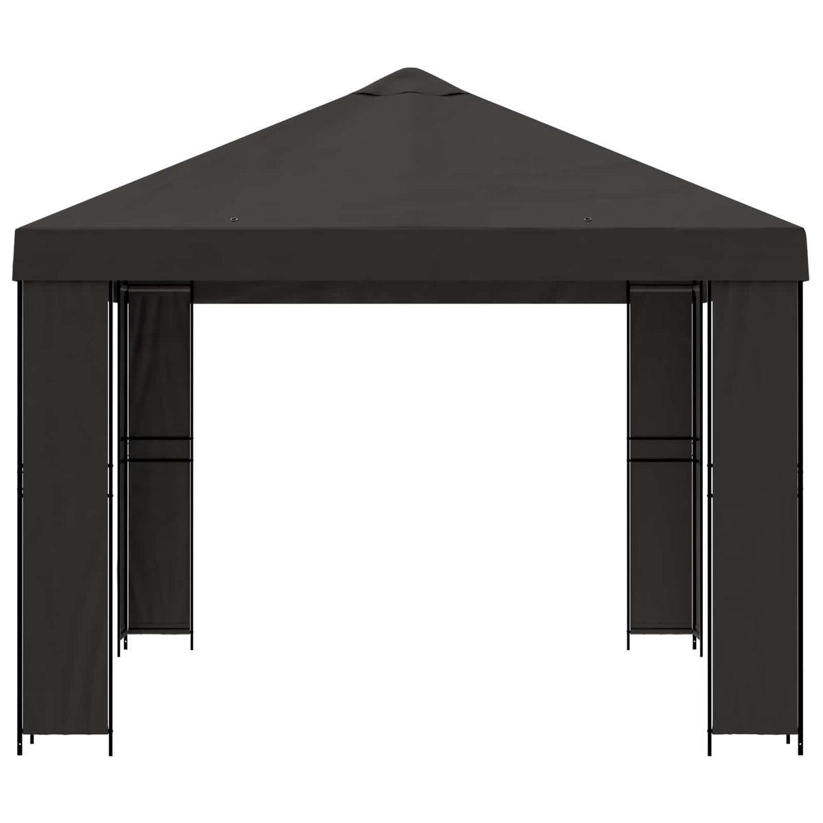 Pavillon 4 x 3 m Anthrazit Polyester und Stahl 190 gsm