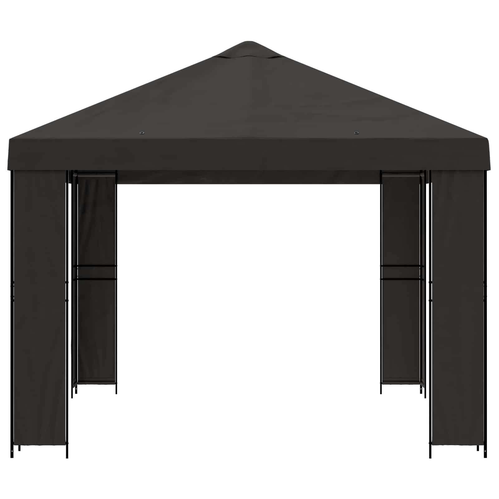 Pavillon 4 x 3 m Anthrazit Polyester und Stahl 190 gsm