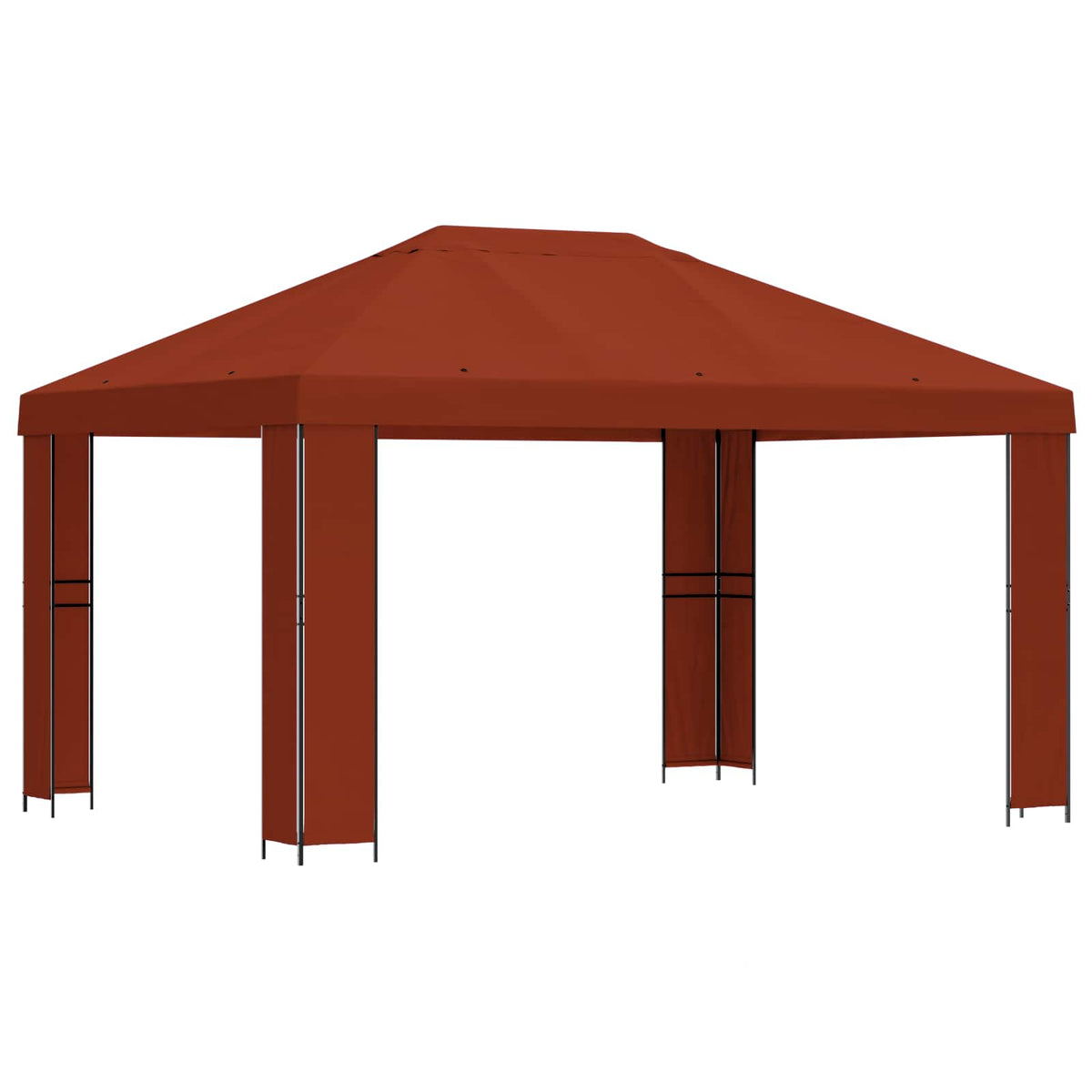 Pavillon 4 x 3 m Terrakotta Polyester und Stahl 190 gsm