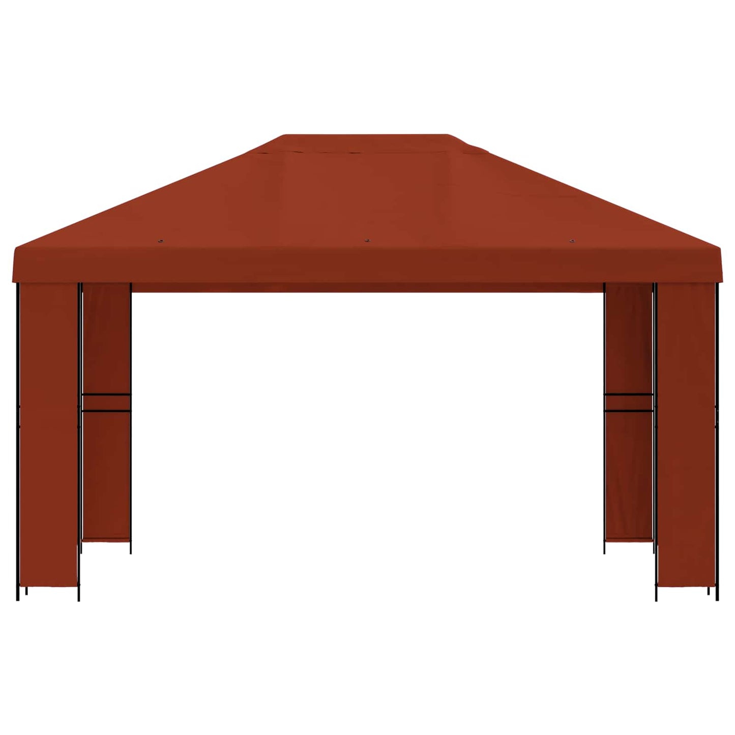 Pavillon 4 x 3 m Terrakotta Polyester und Stahl 190 gsm