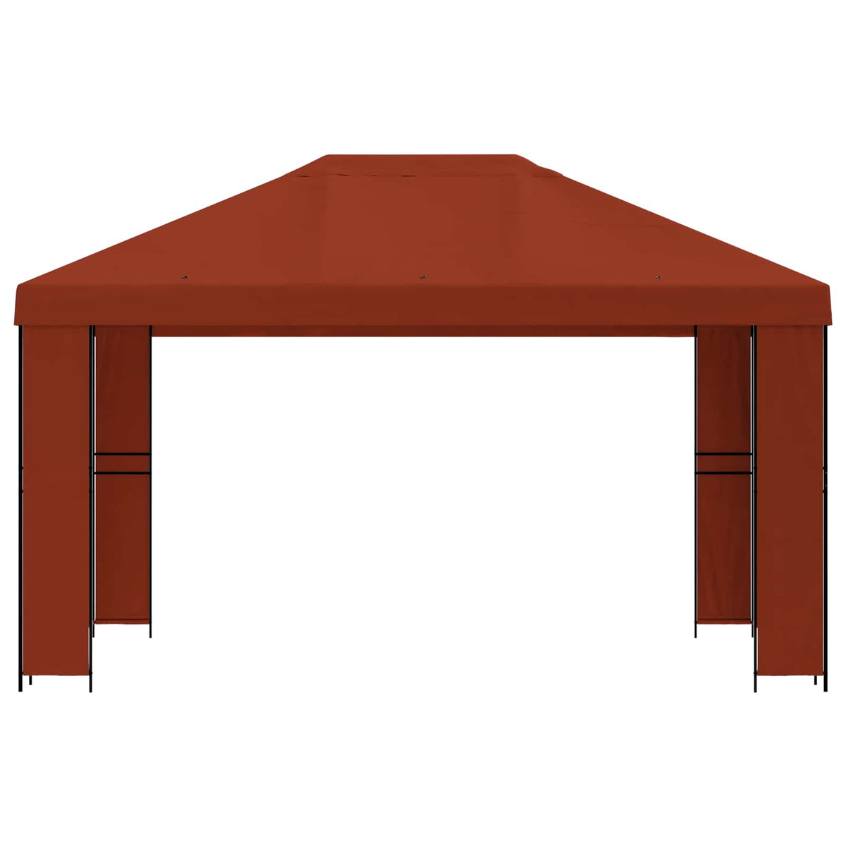 Pavillon 4 x 3 m Terrakotta Polyester und Stahl 190 gsm