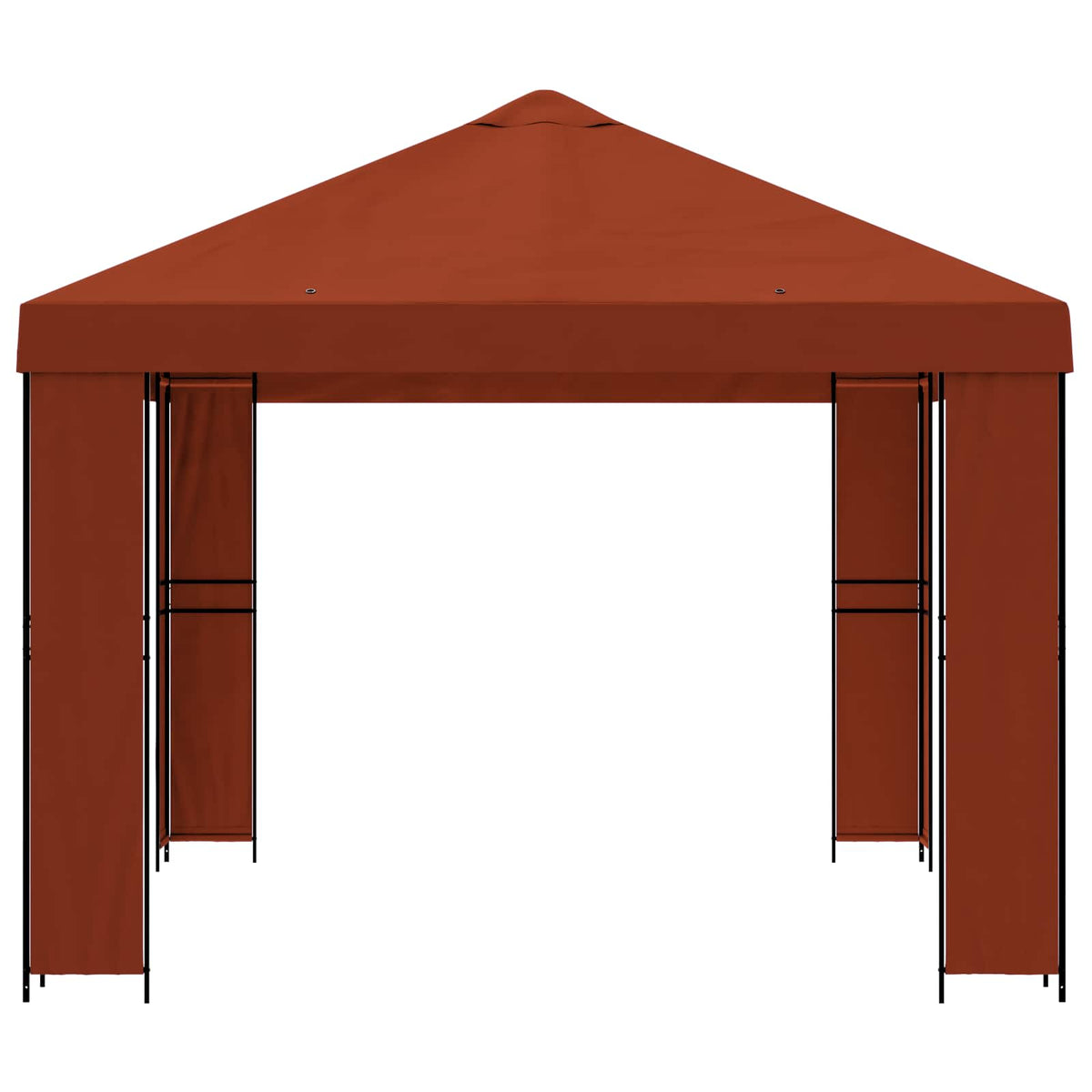 Pavillon 4 x 3 m Terrakotta Polyester und Stahl 190 gsm
