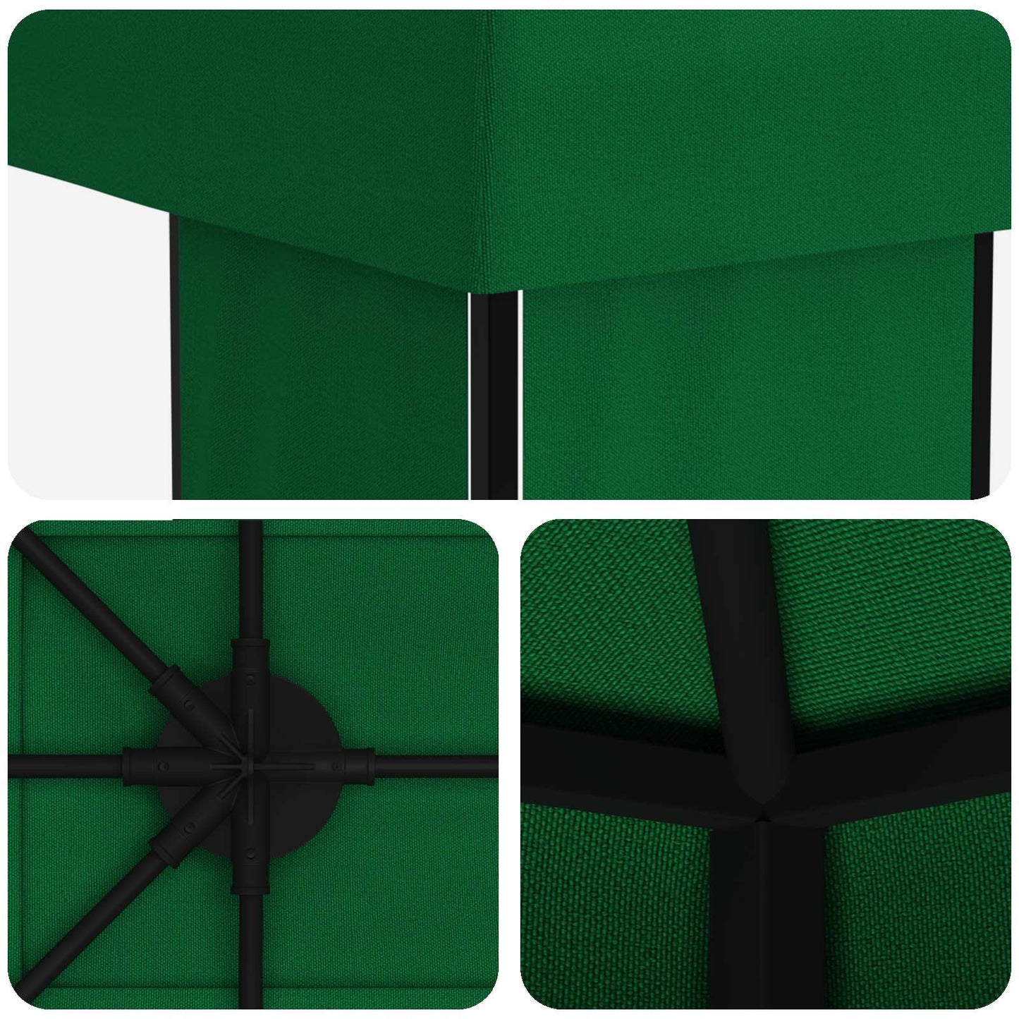 Pavillon 4 x 3 m Grün Polyester und Stahl 190 gsm