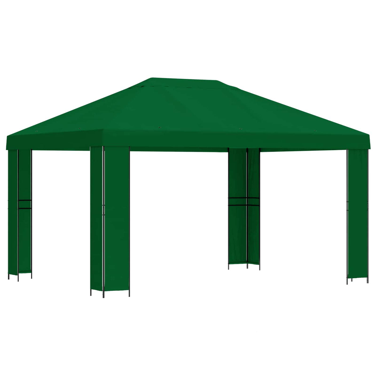 Pavillon 4 x 3 m Grün Polyester und Stahl 190 gsm
