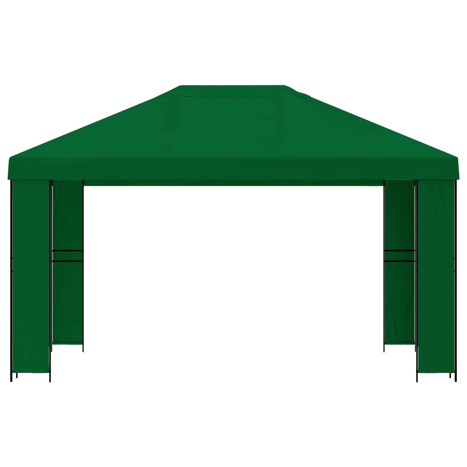 Pavillon 4 x 3 m Grün Polyester und Stahl 190 gsm