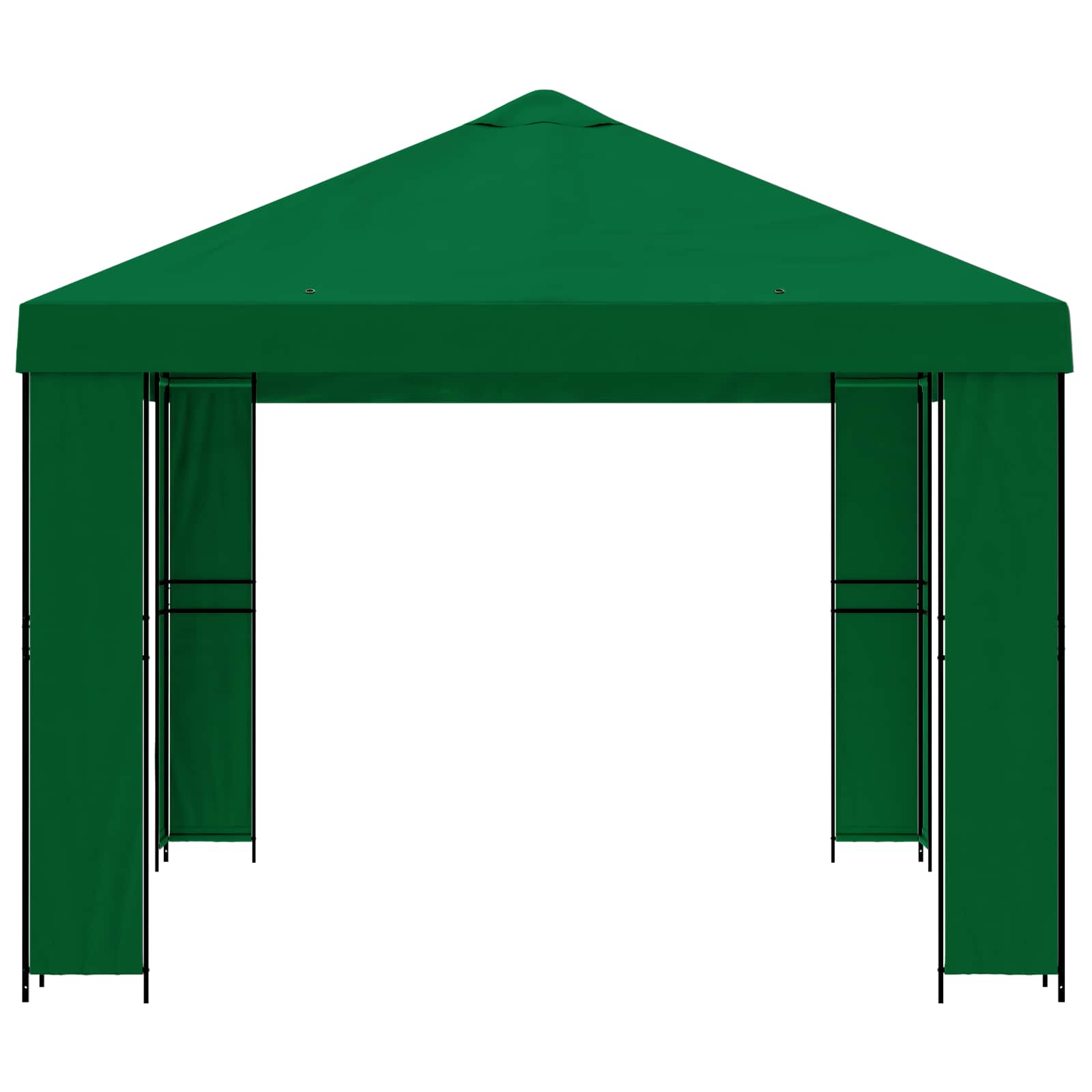 Pavillon 4 x 3 m Grün Polyester und Stahl 190 gsm