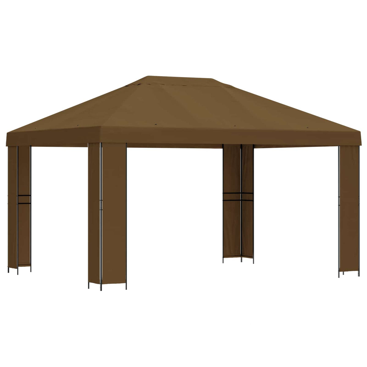 Pavillon 4 x 3 m Taupe Polyester und Stahl 190 gsm