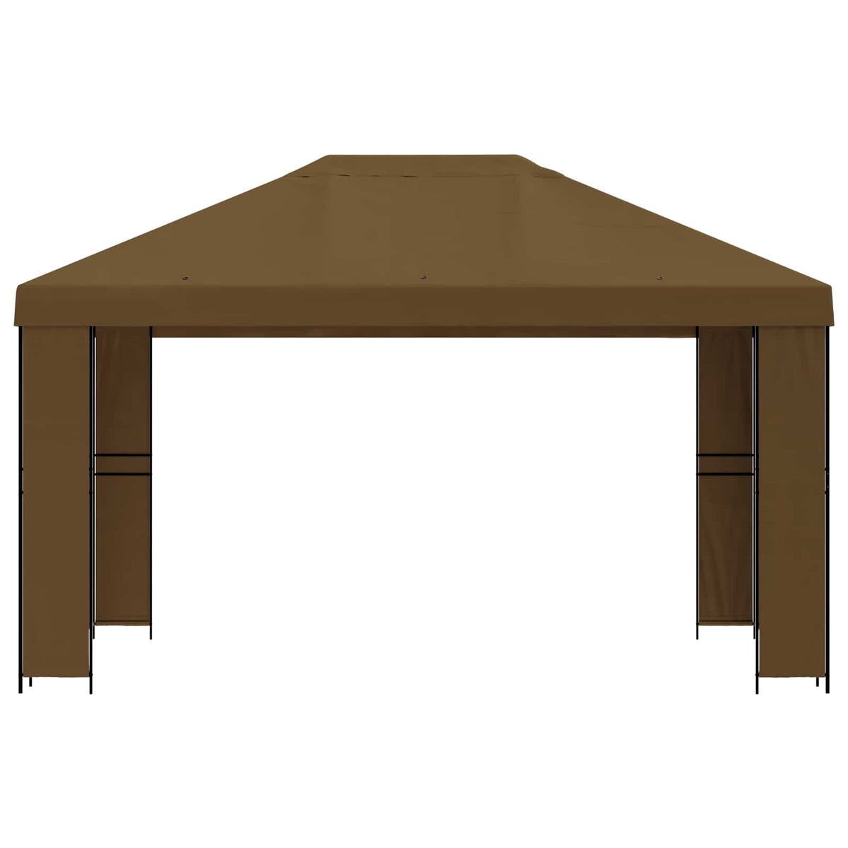Pavillon 4 x 3 m Taupe Polyester und Stahl 190 gsm