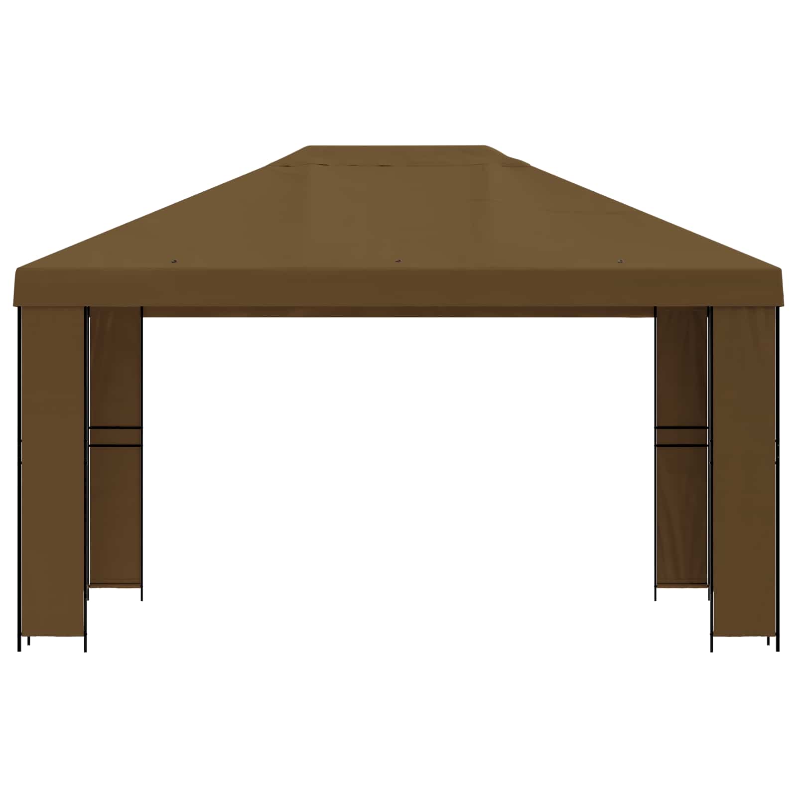 Pavillon 4 x 3 m Taupe Polyester und Stahl 190 gsm