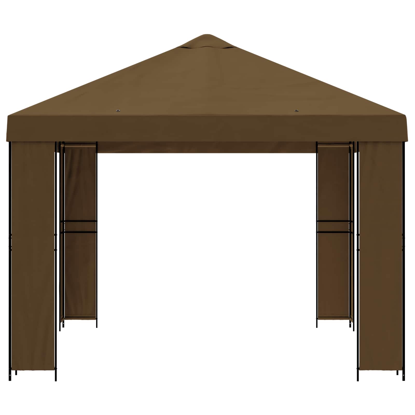 Pavillon 4 x 3 m Taupe Polyester und Stahl 190 gsm