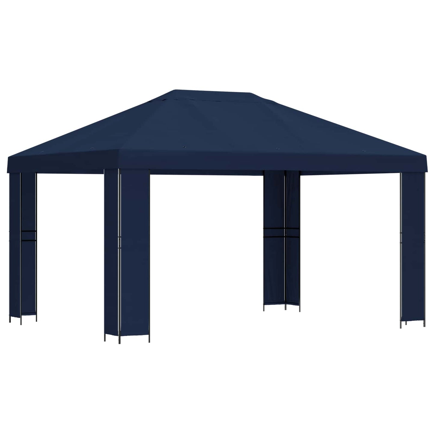 Pavillon 4 x 3 m Blau Polyester und Stahl 190 gsm