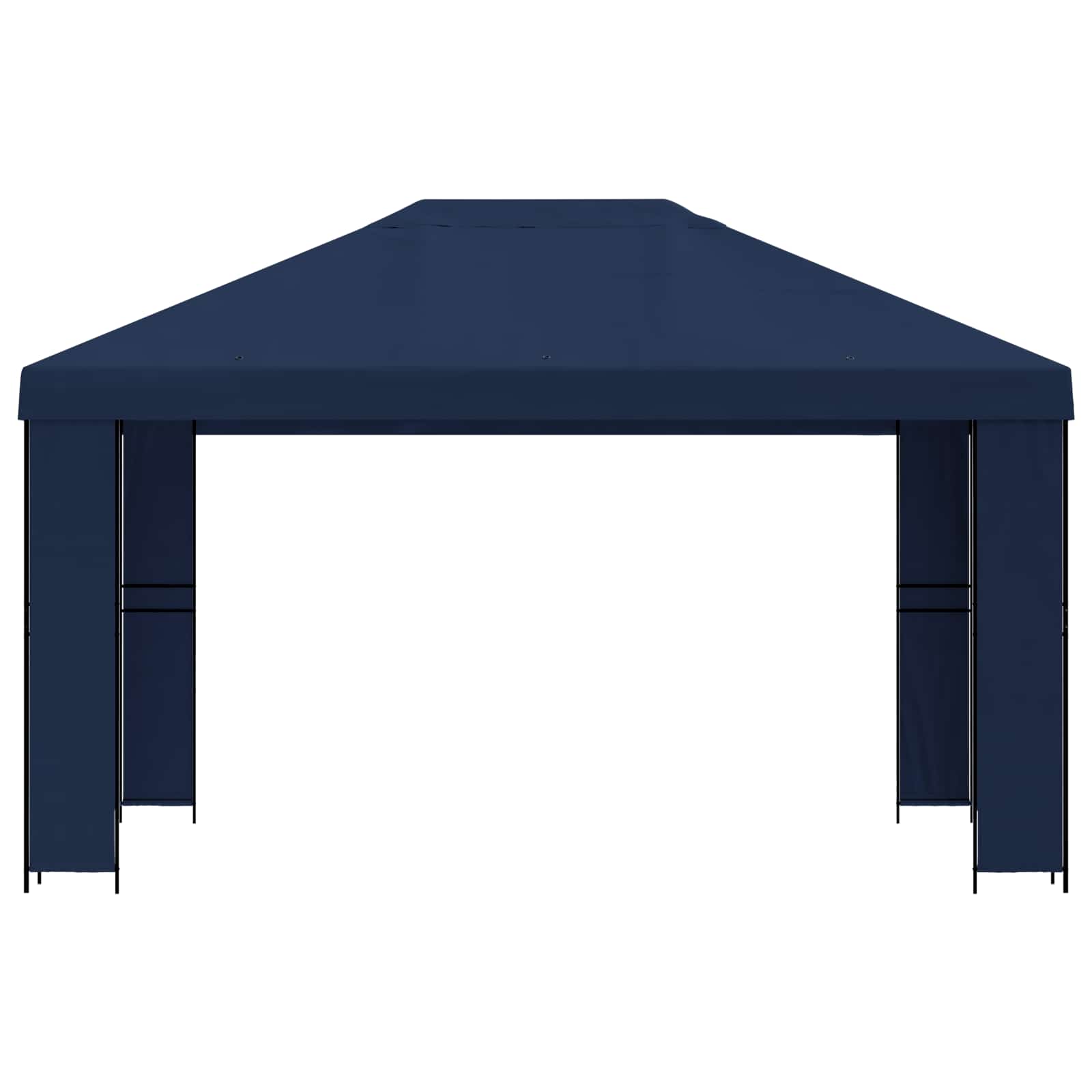 Pavillon 4 x 3 m Blau Polyester und Stahl 190 gsm