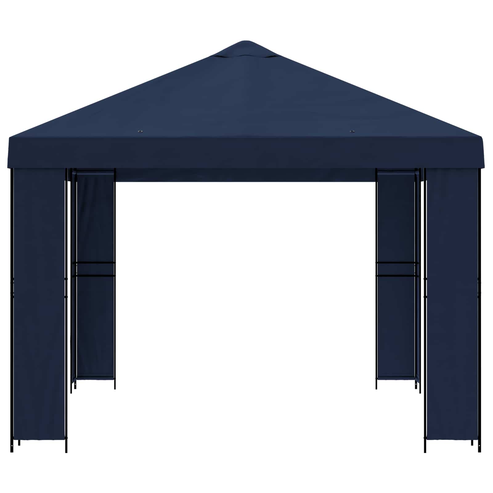 Pavillon 4 x 3 m Blau Polyester und Stahl 190 gsm