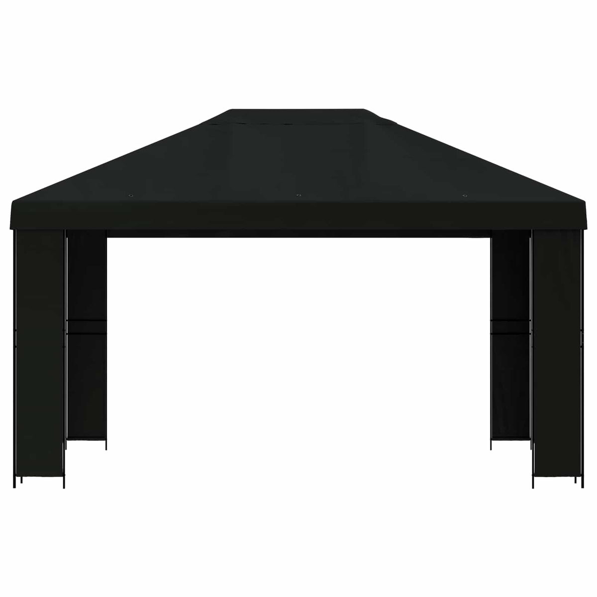 Pavillon 4 x 3 m Schwarz Polyester und Stahl 190 gsm