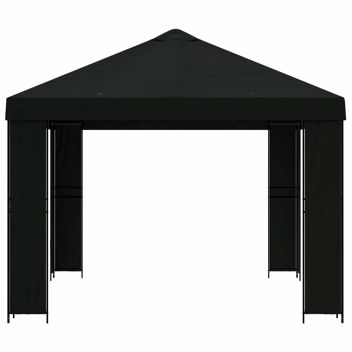 Pavillon 4 x 3 m Schwarz Polyester und Stahl 190 gsm