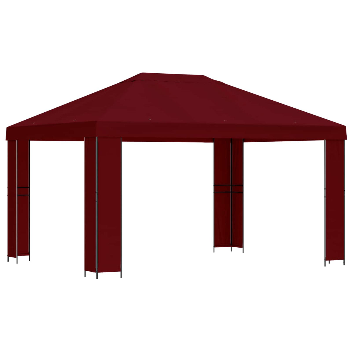 Pavillon 4 x 3 m Bordeauxrot Polyester und Stahl 190 gsm
