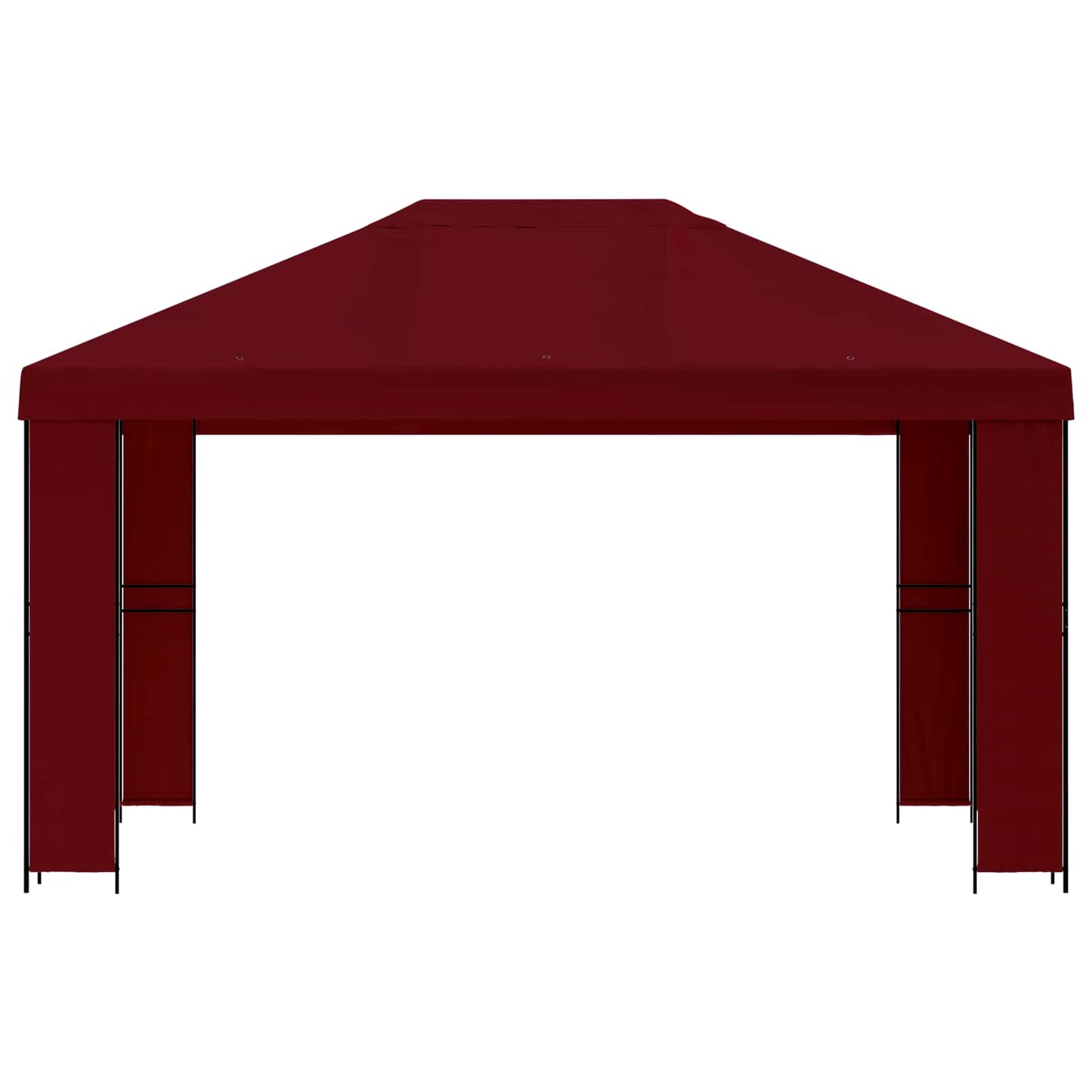 Pavillon 4 x 3 m Bordeauxrot Polyester und Stahl 190 gsm
