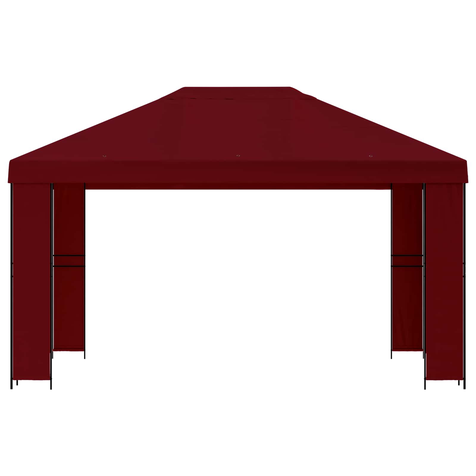 Pavillon 4 x 3 m Bordeauxrot Polyester und Stahl 190 gsm
