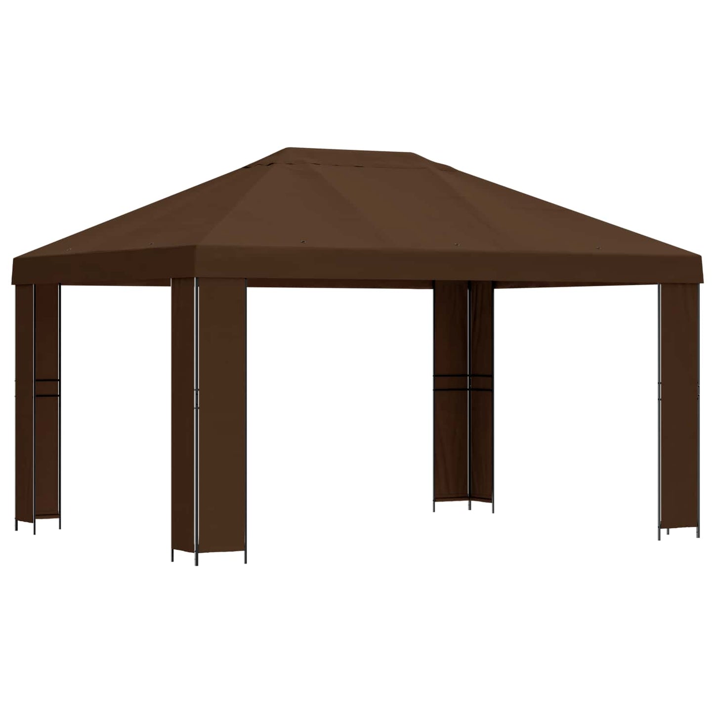 Pavillon 4 x 3 m Braun Polyester und Stahl 190 gsm