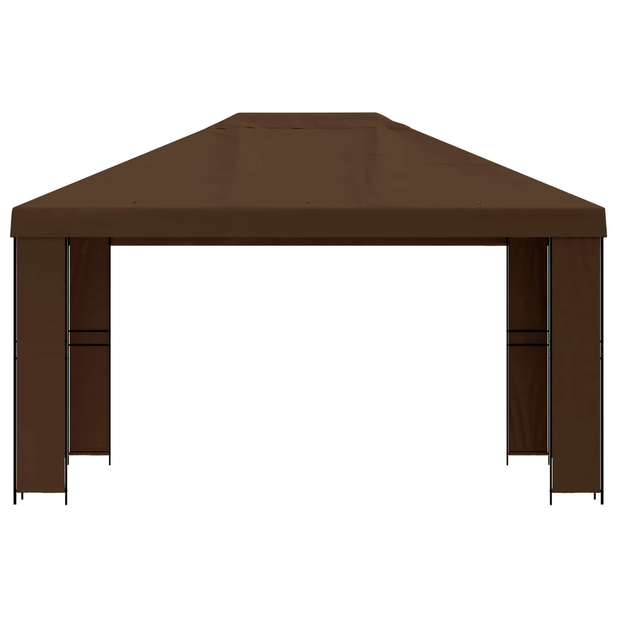 Pavillon 4 x 3 m Braun Polyester und Stahl 190 gsm