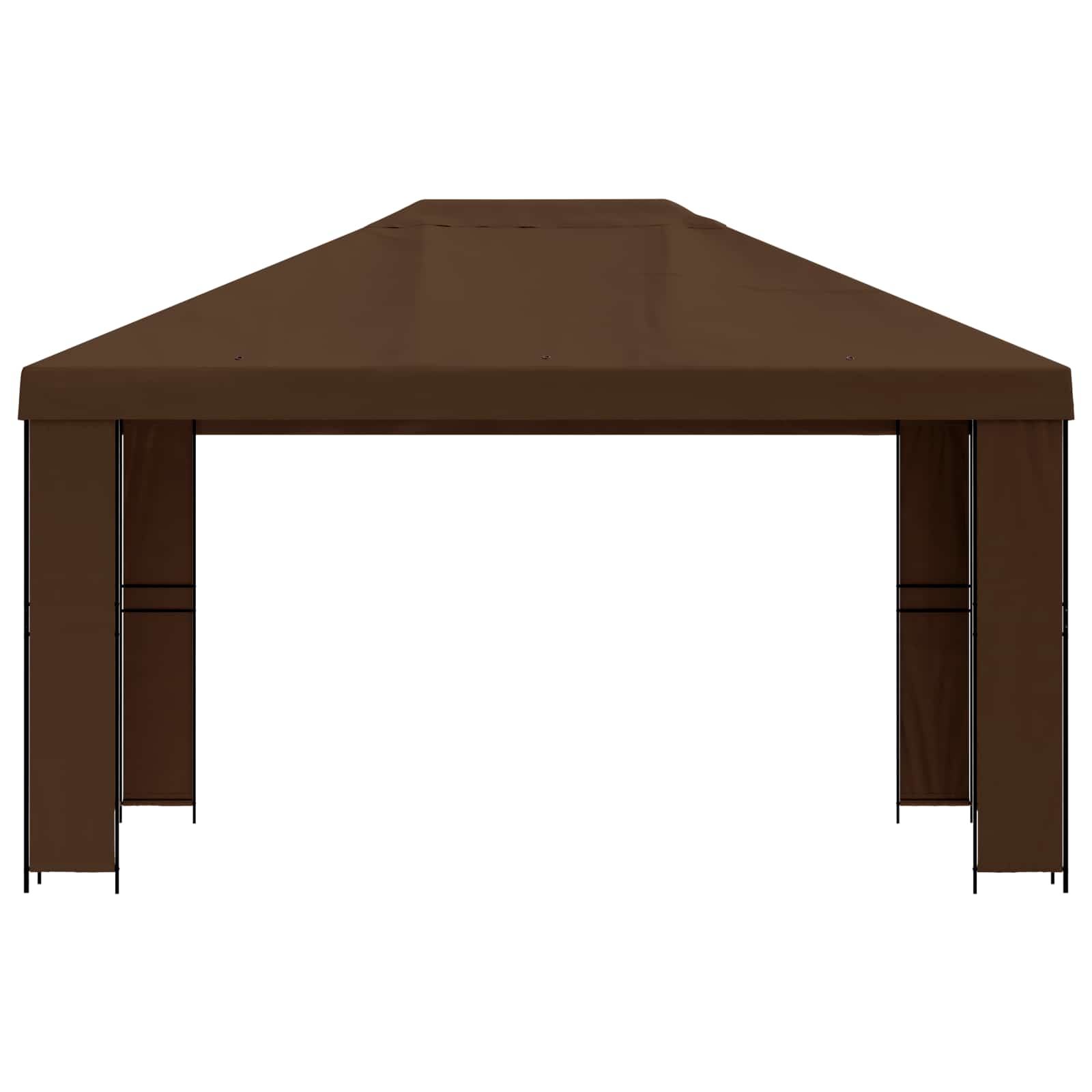 Pavillon 4 x 3 m Braun Polyester und Stahl 190 gsm