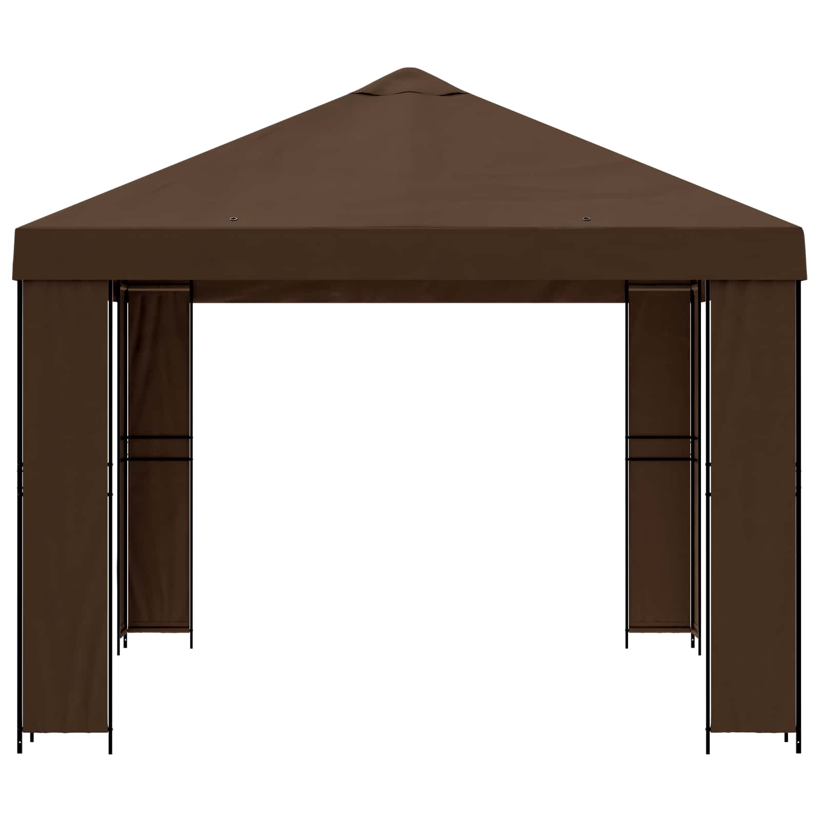 Pavillon 4 x 3 m Braun Polyester und Stahl 190 gsm