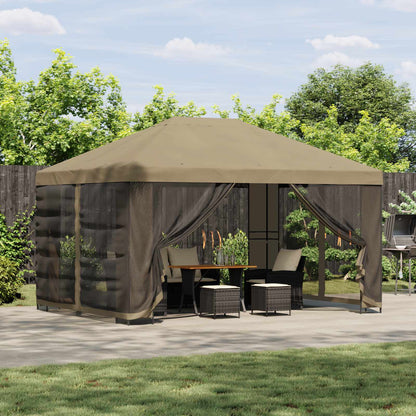 Garten Pavillon mit Seitenwänden 4 x 3 m Beige