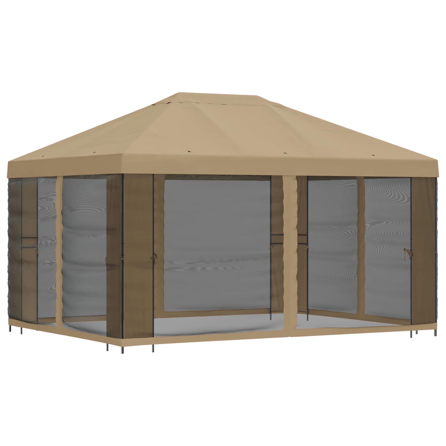 Garten Pavillon mit Seitenwänden 4 x 3 m Beige