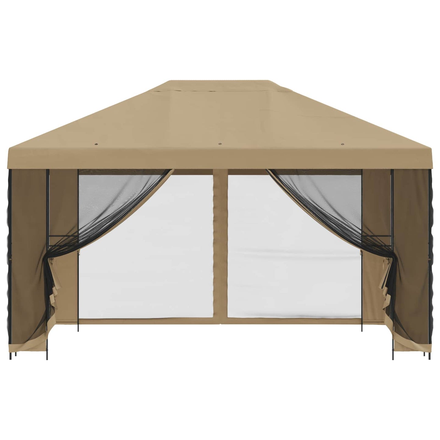 Garten Pavillon mit Seitenwänden 4 x 3 m Beige