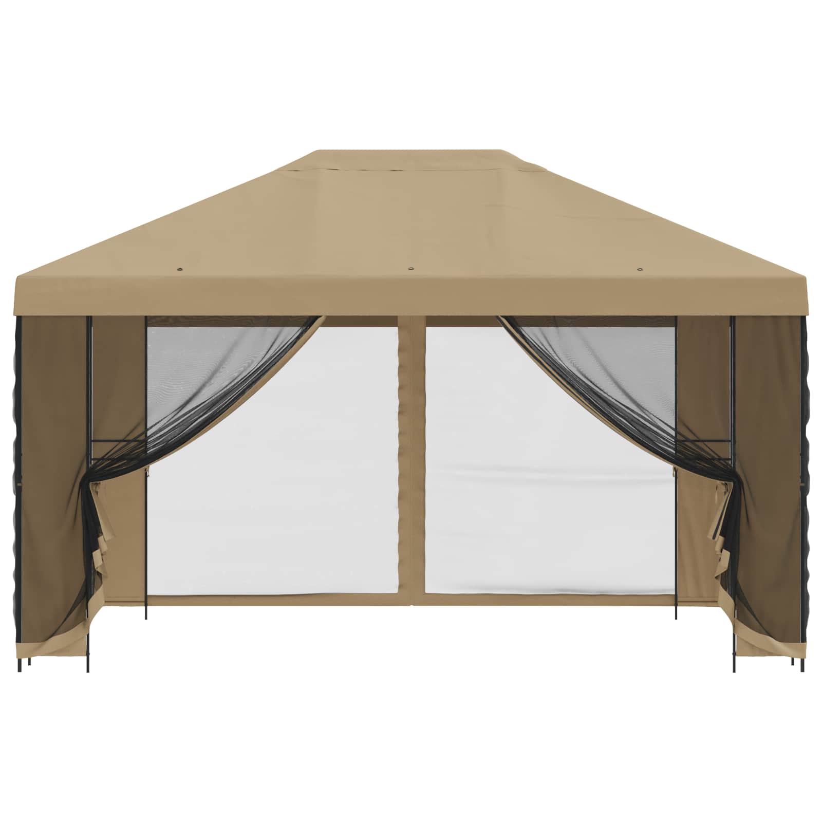 Garten Pavillon mit Seitenwänden 4 x 3 m Beige
