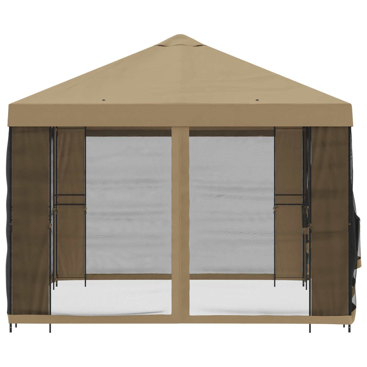 Garten Pavillon mit Seitenwänden 4 x 3 m Beige