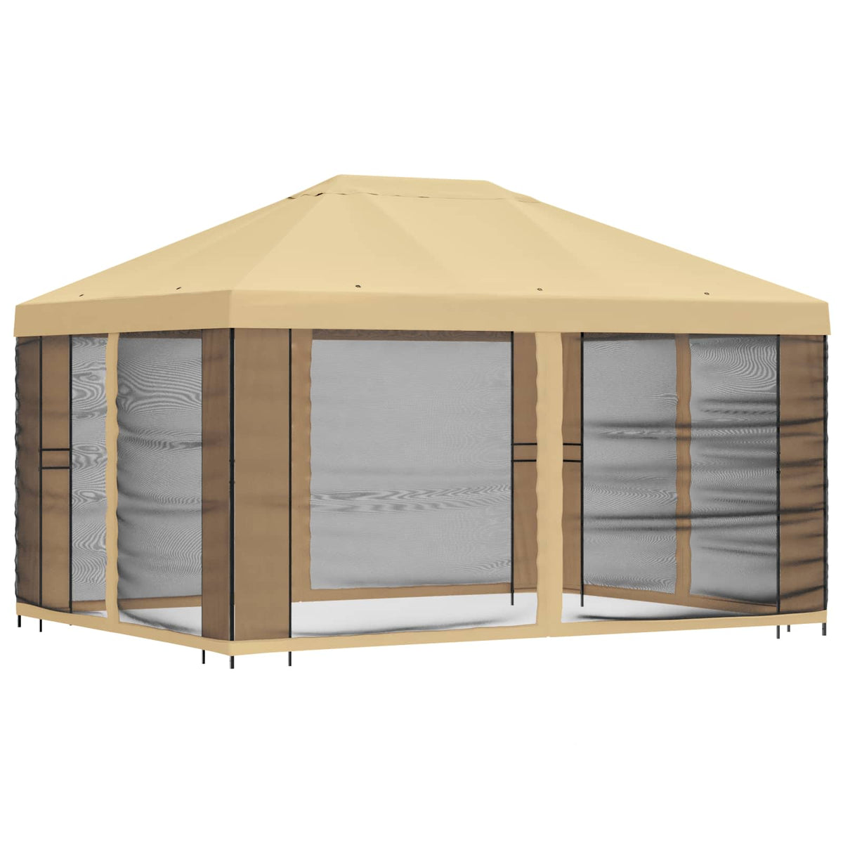 Garten Pavillon mit Seitenwänden 4 x 3 m Creme