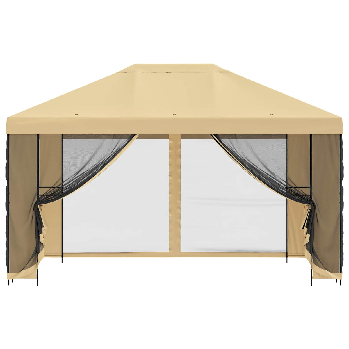 Garten Pavillon mit Seitenwänden 4 x 3 m Creme