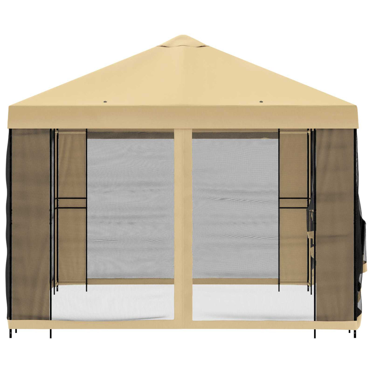 Garten Pavillon mit Seitenwänden 4 x 3 m Creme
