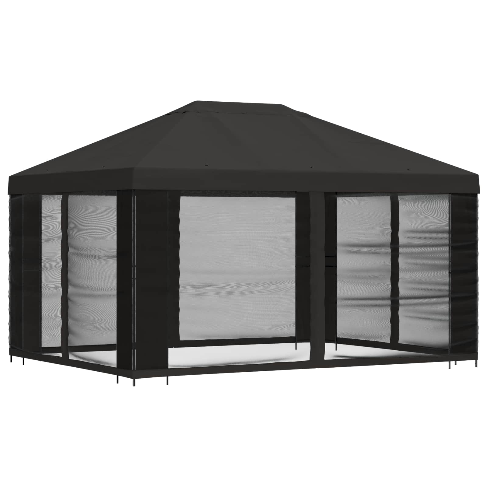 Garten Pavillon mit Seitenwänden 4 x 3 m Anthrazit