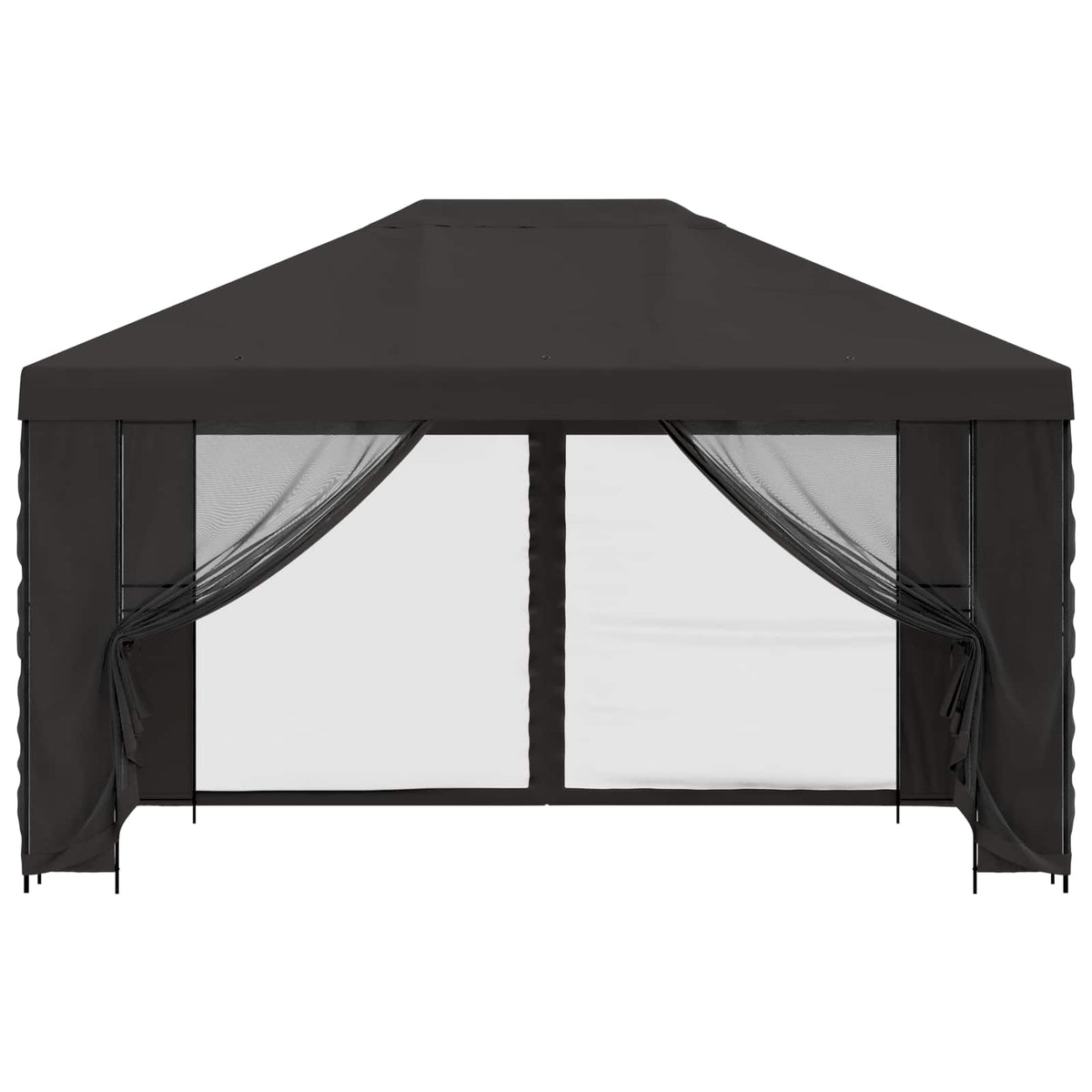 Garten Pavillon mit Seitenwänden 4 x 3 m Anthrazit