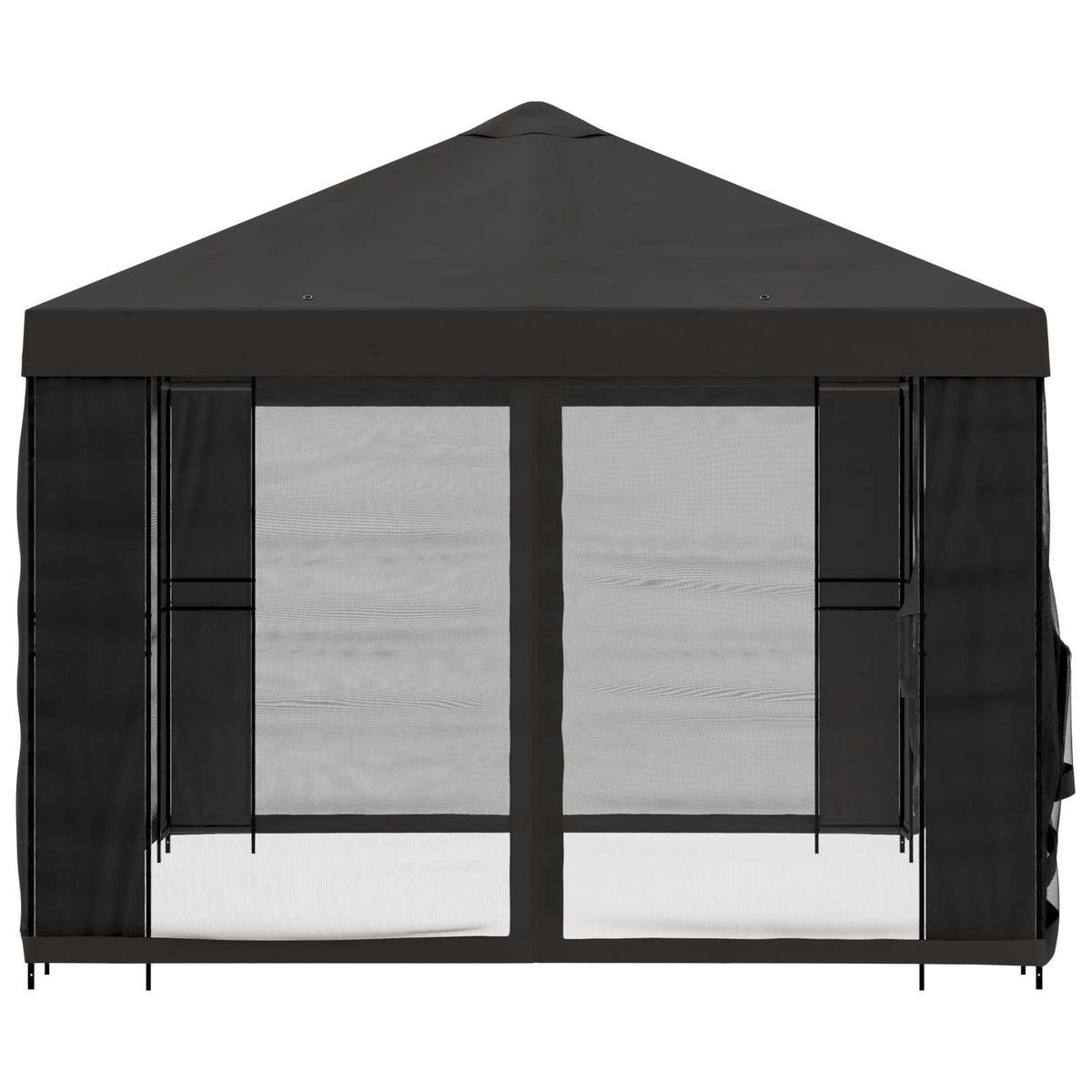 Garten Pavillon mit Seitenwänden 4 x 3 m Anthrazit