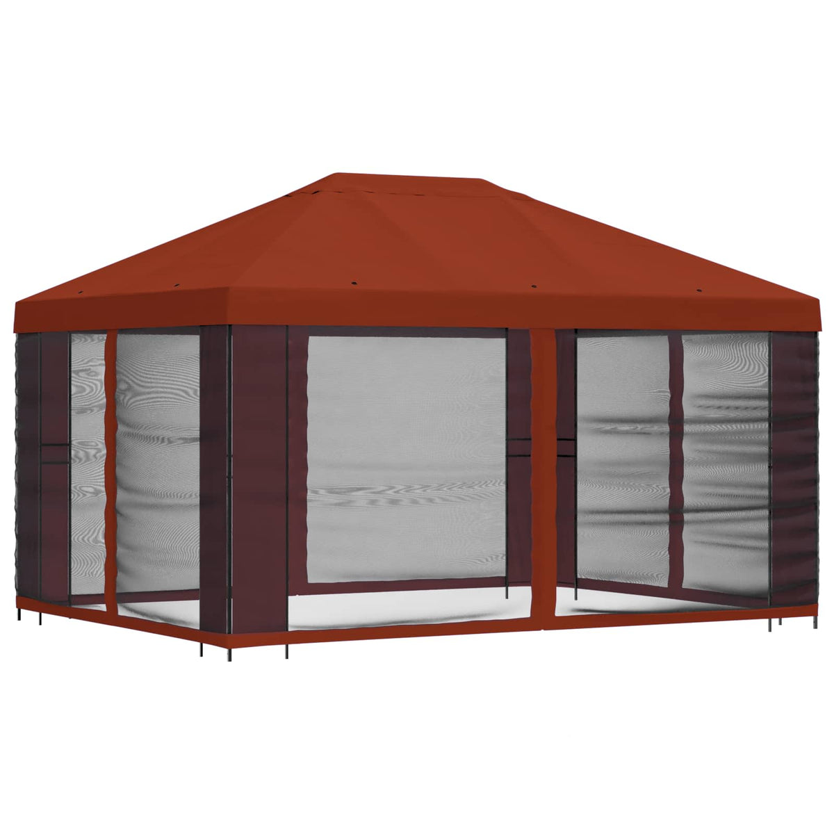 Pavillon mit Seitenwänden 4 x 3 m Terrakotta