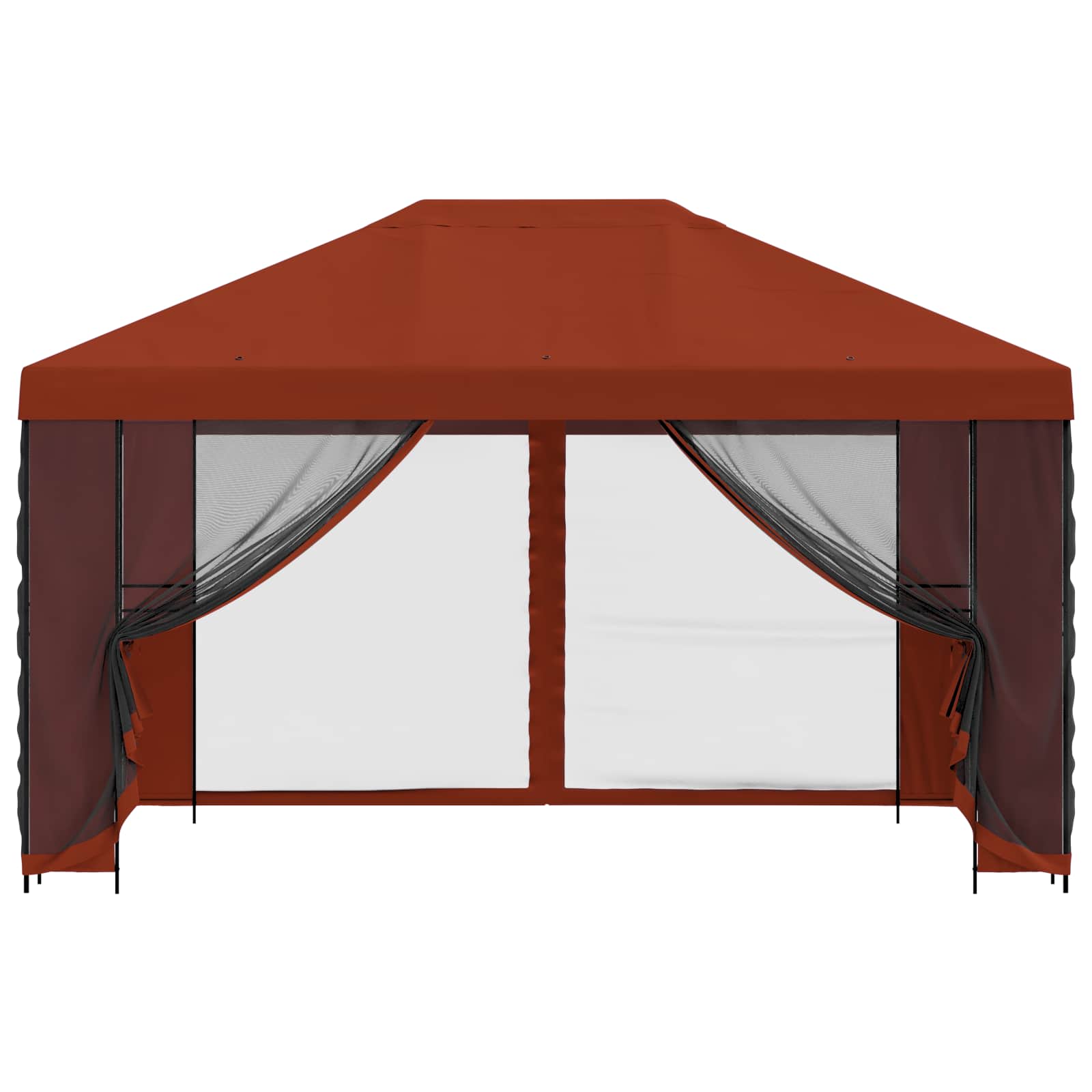 Pavillon mit Seitenwänden 4 x 3 m Terrakotta