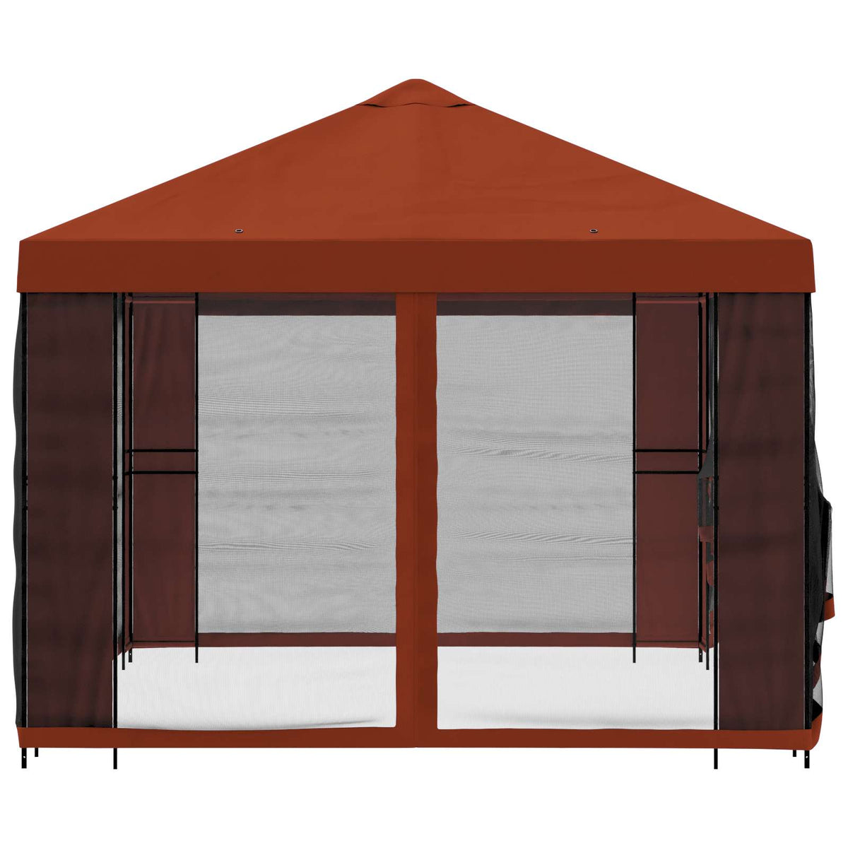 Pavillon mit Seitenwänden 4 x 3 m Terrakotta