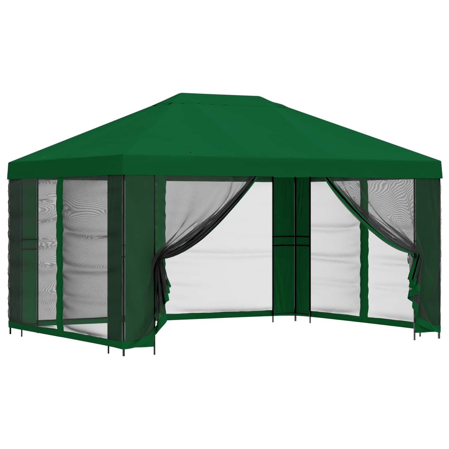 Garten Pavillon mit Seitenwänden 4 x 3 m Grün