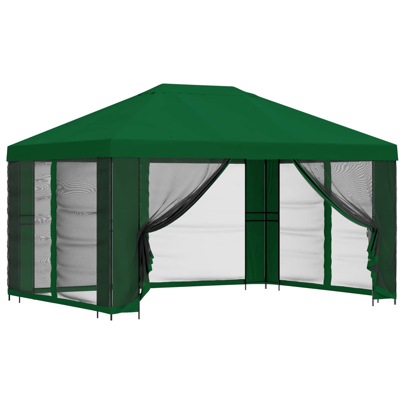 Garten Pavillon mit Seitenwänden 4 x 3 m Grün