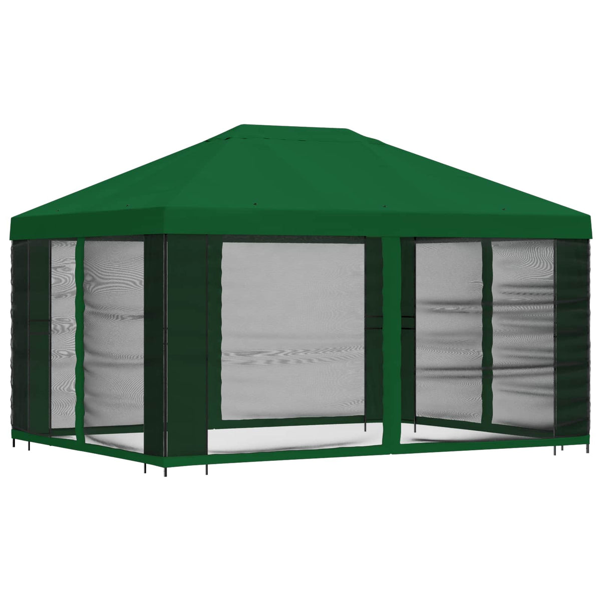 Garten Pavillon mit Seitenwänden 4 x 3 m Grün