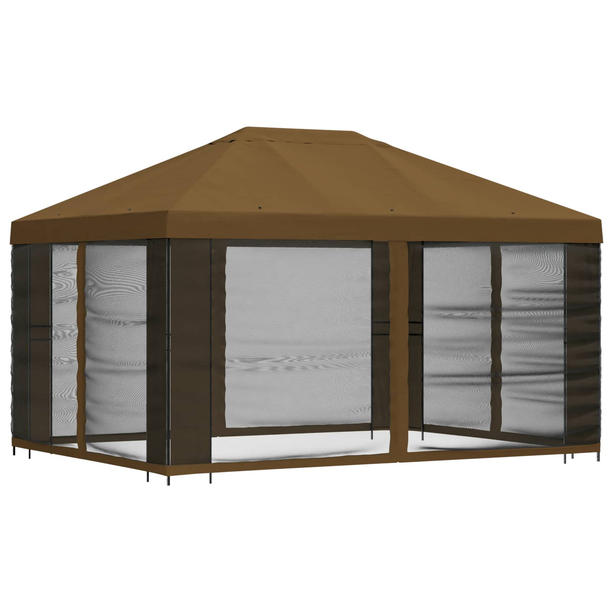 Garten Pavillon mit Seitenwänden 4 x 3 m Taupe