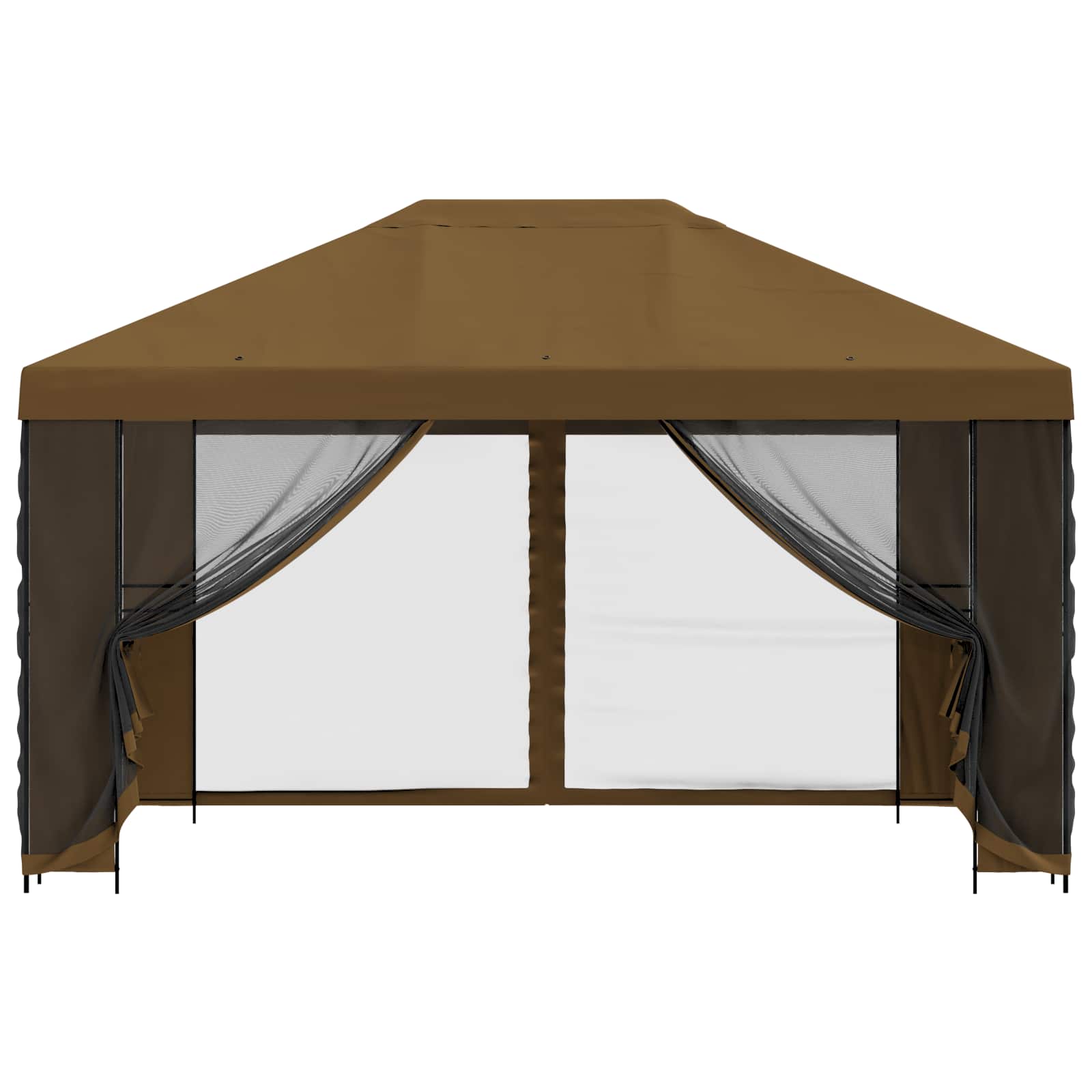 Garten Pavillon mit Seitenwänden 4 x 3 m Taupe