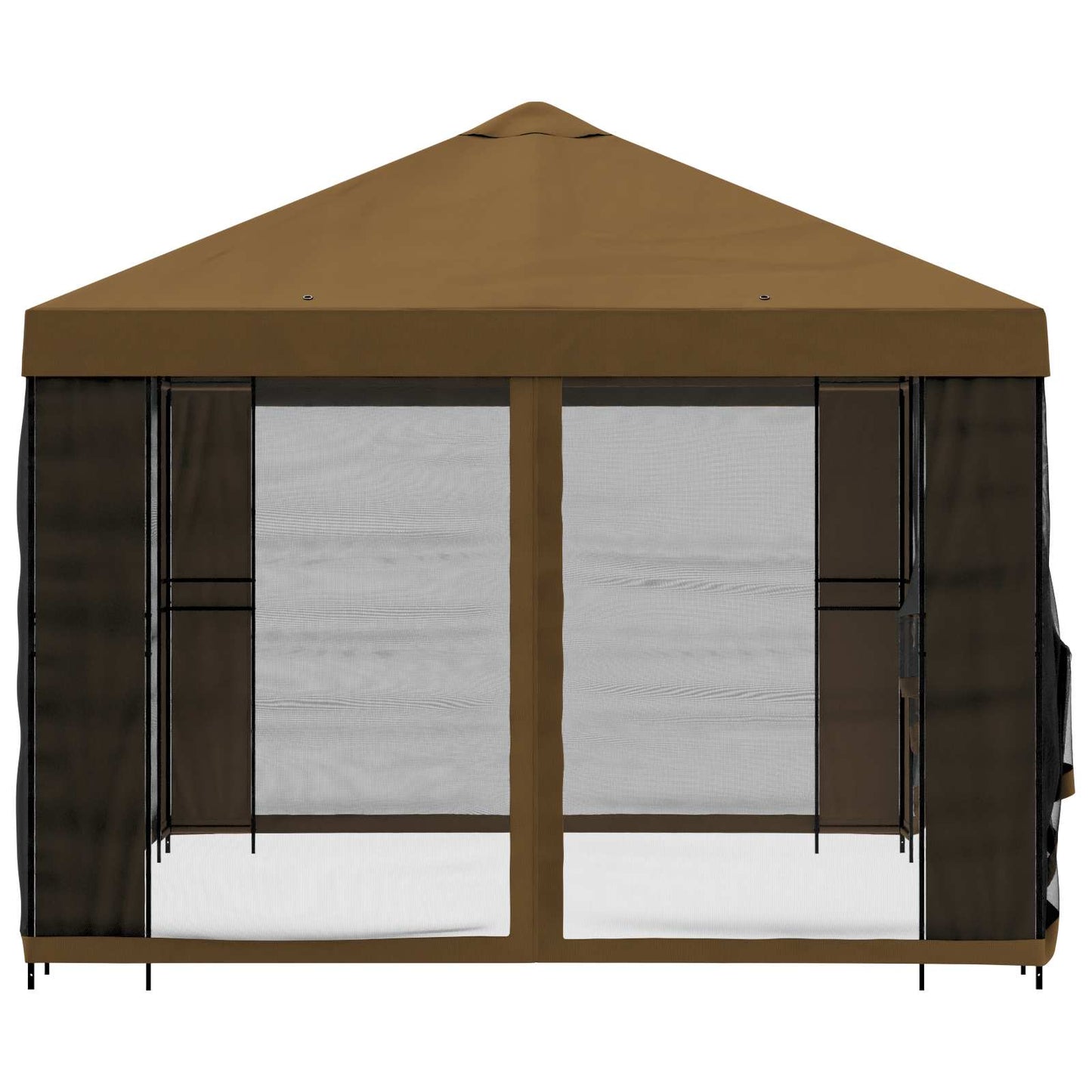 Garten Pavillon mit Seitenwänden 4 x 3 m Taupe